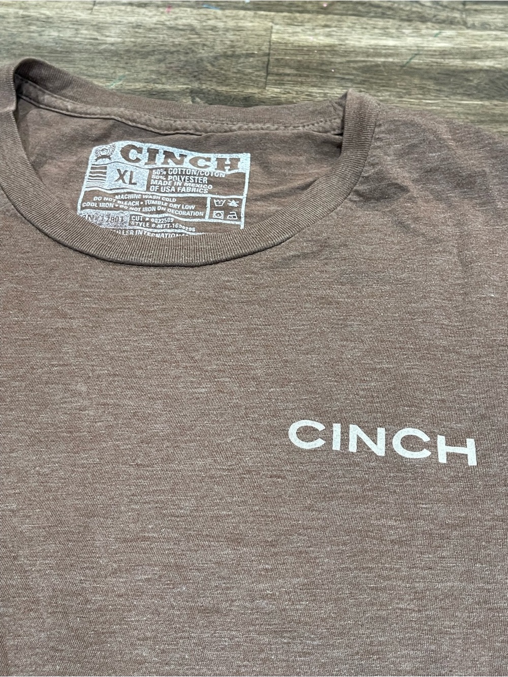 Cinch Denim Men’s XL Brown Graphic T Shirt Western Cowboy Ranch Rodeo Tee - Picture 2 of 4